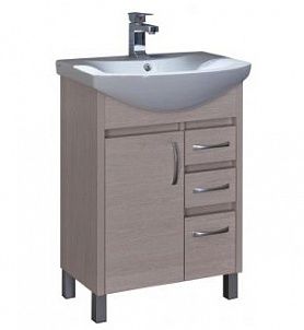 Тумба под раковину Aquanet Донна 00175839 60, 3 ящика, белый дуб