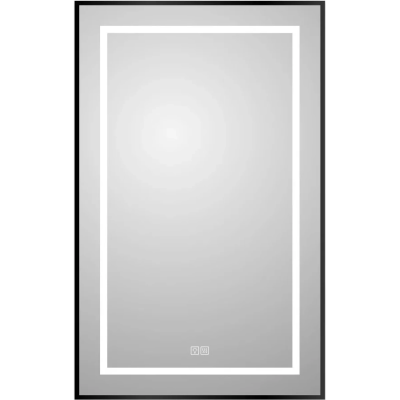 Зеркало BelBagno Kraft SPC-KRAFT-500-800-LED-TCH-WARM-NERO 50x80 см, с LED-подсветкой, сенсорным выключателем, антизапотеванием, черный