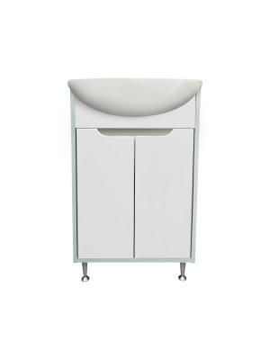 Тумба Runo Эконова 50 бирюзово-белая под умывальник Уют 50 (00-00004656)