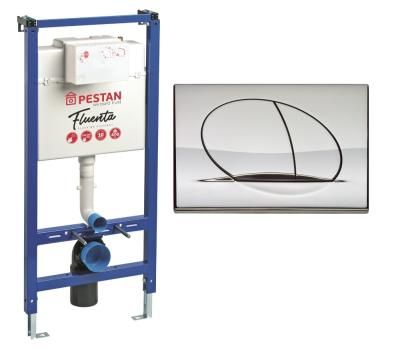 Система инсталляции для унитазов Pestan СЕТ Fluenta SET40006356PC 2 в 1 кнопка смыва PLAY хром