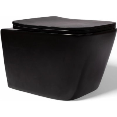 Унитаз подвесной Charus Alva EWC700-114В безободковый, с сиденьем микролифт, черный матовый