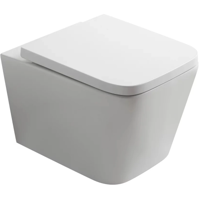 Унитаз подвесной Veconi Pulo VPU-51T безободковый, торнадо, с сиденьем микролифт, белый