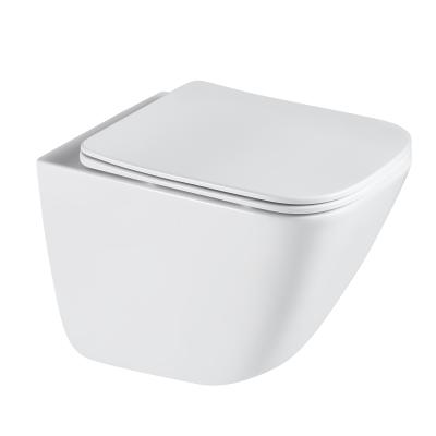 Унитаз подвесной Gappo GM1003 безободковый, торнадо, с сиденьем микролифт, белый