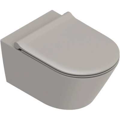 Унитаз подвесной Catalano Zero Tortora Satinato 0111550032 безободковый, торнадо, серо-коричневый матовый