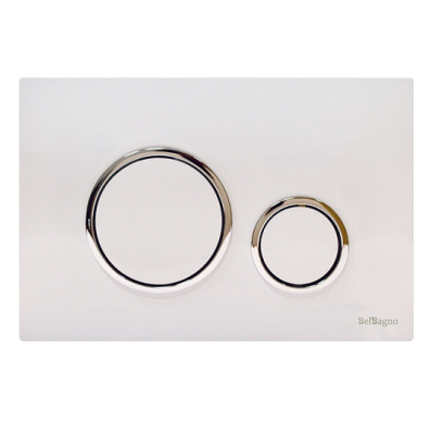 Кнопка смыва BelBagno Circle BB-P47132  белая с хромированными кольцами