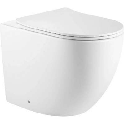 Унитаз приставной Abber Bequem AC1111TMW безободковый, торнадо, с сиденьем микролифт, белый матовый