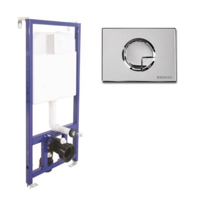 Система инсталляции для подвесного унитаза Berges Wasserhaus Novum 040223 + кнопка R3 хром глянцевая