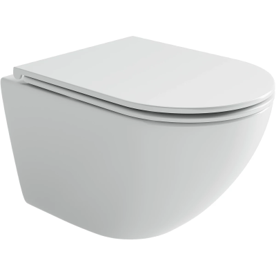 Унитаз подвесной Ceramicanova Alba CN11005T безободковый, торнадо, с сиденьем микролифт, белый