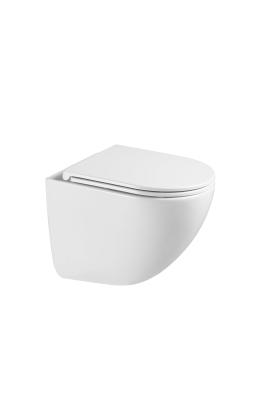 Унитаз подвесной Gappo GM1002 безободковый, торнадо, с сиденьем микролифт, белый