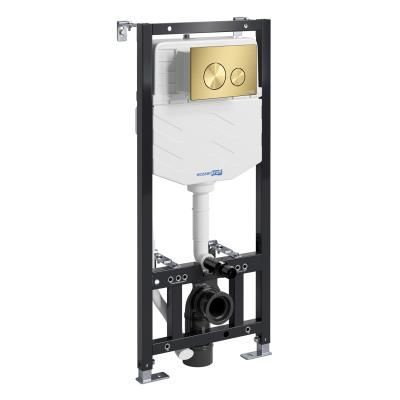 Система инсталляции для подвесного унитаза WasserKRAFT 10TLT.010.ME.MG02 с клавишей смыва, белый, матовое золото