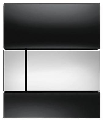 Кнопка смыва Tece Square Urinal 9242807 черное стекло, кнопка хром глянцевый