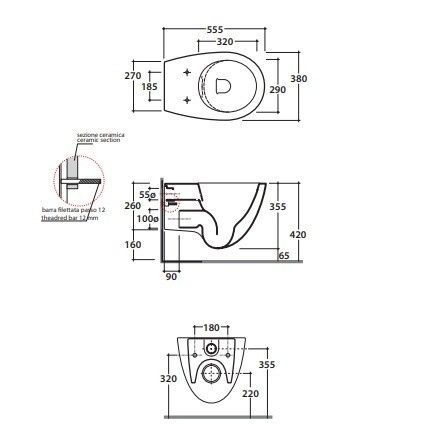 Чаша для унитаза подвесного  Globo Bowl+ SBS05.BI белый