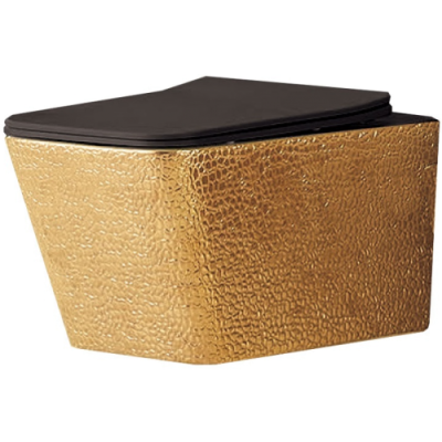 Унитаз Vincea Q-Line VT1-12G1B (подвесной) золото/черный