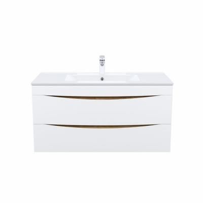 Тумба с умывальником IDDIS подвесная 100 см белая/золотистый дуб Cloud (CLKUO1AS0YYF0iFY95MDK)