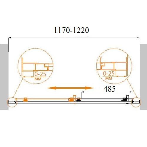 Душевая дверь в нишу Cezares Molveno MOLVENO-BF-1-120-C-Cr-IV хром