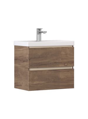 Тумба под раковину Velvex Mondi 600-0-2 (Madera Classica Slim) навесная акация темная (359 акация темная)