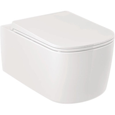 Унитаз подвесной Kludi Resa S 27WCSET43 безободковый, торнадо, с сиденьем микролифт, белый