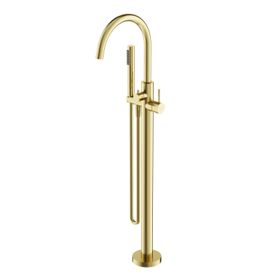 Смеситель для ванны напольный SANCOS Etna, брашированное золото, PVD покрытие,  SC9009BG