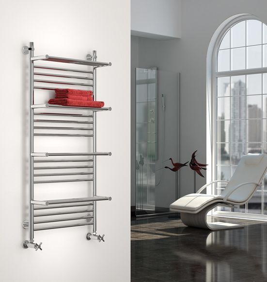 Полотенцесушитель водяной Сунержа Богема +4 полки 1200x500 L хром с доп. перемычкой