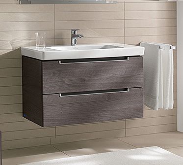 Тумба с раковиной Villeroy & Boch Subway 2.0 100 дуб графитовый