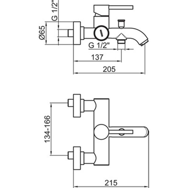 Смеситель для ванны Webert Elio EL850102560 черный