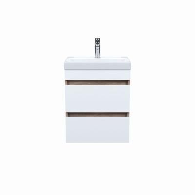 Тумба с умывальником IDDIS подвесная с ящиками 50 см белая/под дерево Zodiac (ZOSKD5NNABJG0iBJ95ALK)