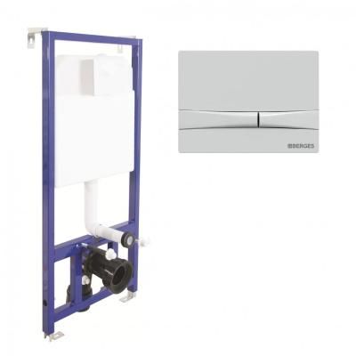 Система инсталляции для подвесного унитаза Berges Wasserhaus Novum 040250 + кнопка F1 белая