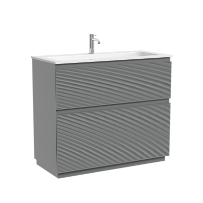 Тумба напольная SANCOS Folk Floor 995х445х850, c двумя ящиками оснащенными доводчиками, Ergraut soft, FL100FES