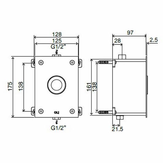 Кнопка смыва Oli Urinal Trend 031752 нержавеющая сталь