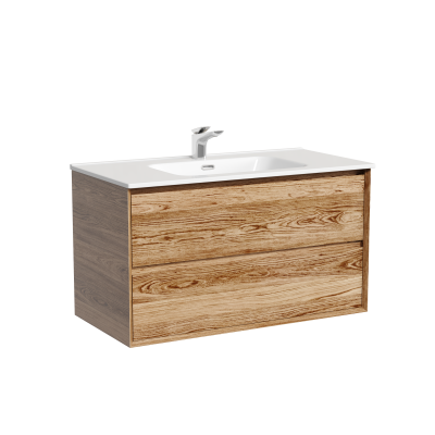 Тумба подвесная SANCOS Marmi 2.0 890х445х520 с двумя ящиками оснащенными доводчиками скрытого монтажа, дуб чарльстон, MR2.090ECH