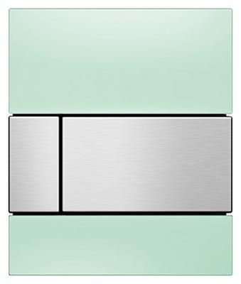 Кнопка смыва Tece Square Urinal 9242804 зеленое стекло, кнопка сатин