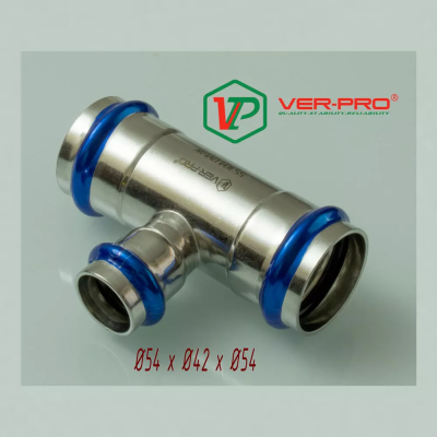 Тройник из нержавеющей стали 54×42×54 Ver-pro VPT544254