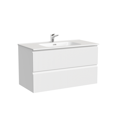 Тумба подвесная SANCOS Snob R 890х445х500, c двумя ящиками оснащенными доводчиками, Bianco, SNR90W