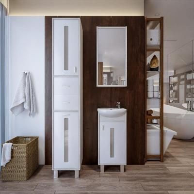 Комплект мебели для ванной Бриклаер БАЛИ 40, светлая лиственница/белый