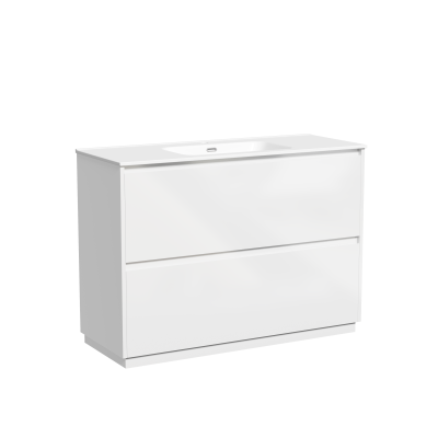 Тумба под раковину SANCOS Libra Floor напольная, 1190х450х840, c двумя ящиками оснащенными доводчиками, белый глянец ,  LB120F-1W