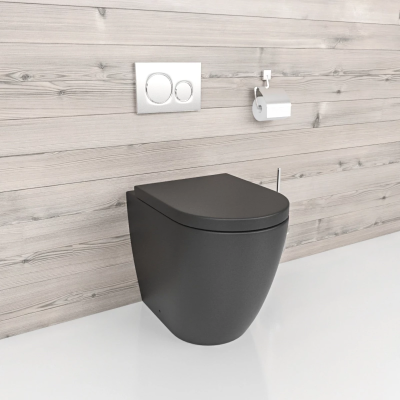 Унитаз приставной beWash Aldo BKFSR101565 безободковый, с сиденьем микролифт, черный матовый