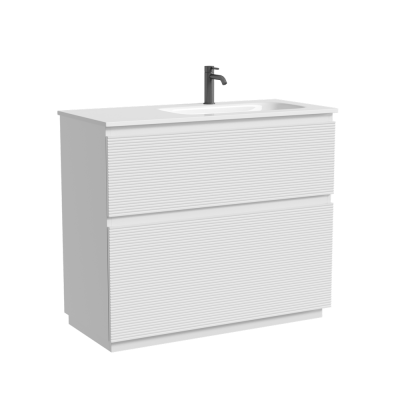 Тумба напольная SANCOS Folk Floor правая 995х445х850, c двумя ящиками оснащенными доводчиками, Bianco, FL100FRW