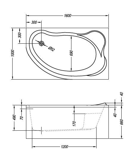 Акриловая ванна Kolpa San Amadis New 160х100 L