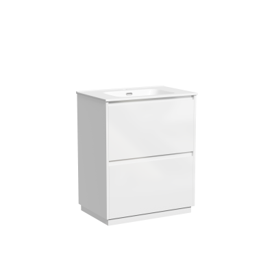 Тумба под раковину SANCOS Libra Floor напольная, 690х450х840, c двумя ящиками оснащенными доводчиками, белый глянец ,  LB70FW