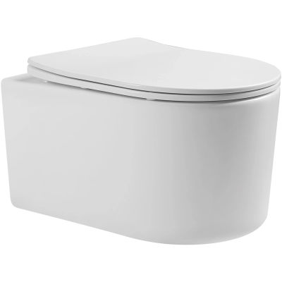 Унитаз подвесной Aquatek Мия AQ2004T-00 безободковый, торнадо, с сиденьем микролифт, белый