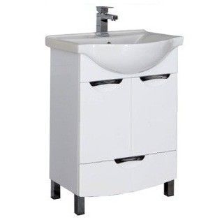 Тумба под раковину Aquanet Асти 00178263 55 М белая, 2 дверцы, 1 ящик