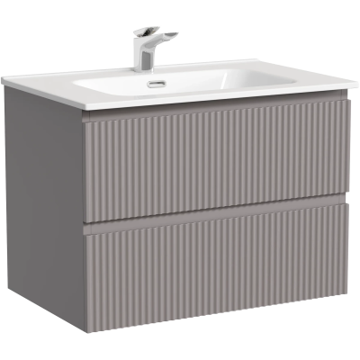 Тумба под раковину Sancos Snob R SNR70SM 69 см, подвесная, серый матовый