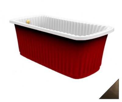 Ванна акриловая Migliori Olivia Panello ML.OLV-40.101.RD.BR 174х83 красная панель, бронза