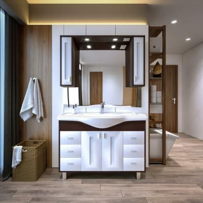 Комплект мебели для ванной Бриклаер БАЛИ 120V, венге/белый