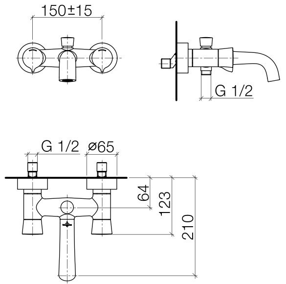Смеситель Dornbracht LaFleur 25.100.955.00 для ванны