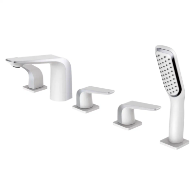 Смеситель на борт ванны Rose R1II31LU2FIC, белый/хром