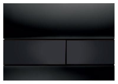 Кнопка смыва Tece Square 9240809 чёрное стекло, кнопка черная