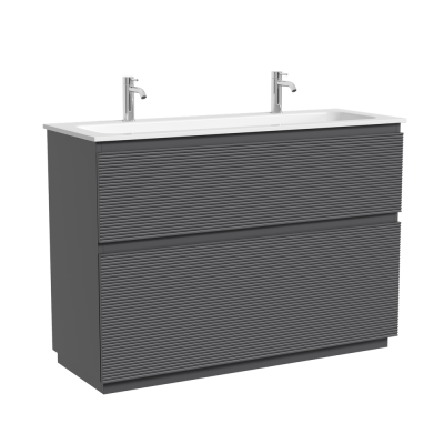 Тумба напольная SANCOS  Folk Floor 1190х445х850, c двумя ящиками оснащенными доводчиками, Grey soft, FL120FGS