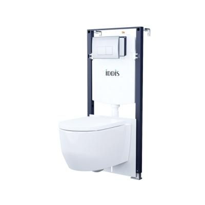 Комплект 3в1: подвесной унитаз, инсталляция и клавиша смыва хром, Basic, IDDIS (BASAI01i73)