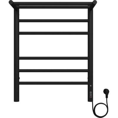 Полотенцесушитель электрический с полкой Terminus Аврора П6 45х60 КС 905, черный матовый 4670078556912, черный